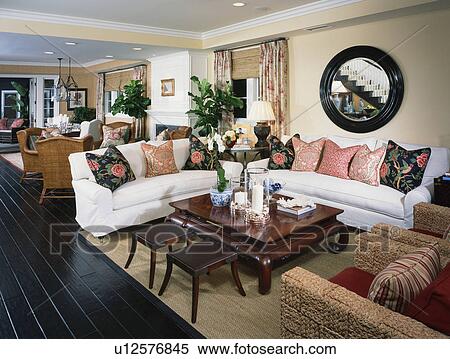 Contemporary Living Room in Coastal Home View Large Photo Image Stock Photography - Contemporary Living Room in Coastal Home. Fotosearch