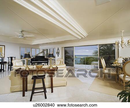 Contemporary Living Room with Ocean View View Large Photo Image Stock Image - Contemporary Living Room with Ocean View. Fotosearch