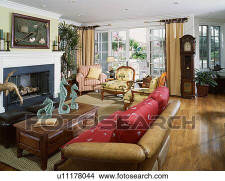 Nautical Themed Living Room View Large Photo Image Picture - Nautical Themed Living Room. Fotosearch
