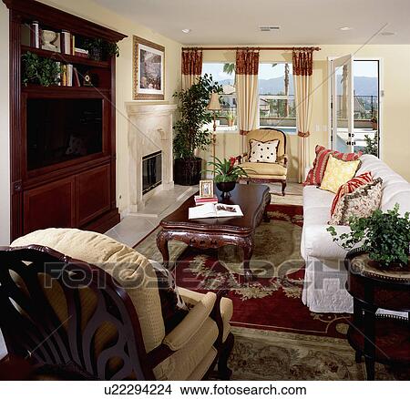 Traditional Living Room View Large Photo Image Picture - Traditional Living Room. Fotosearch