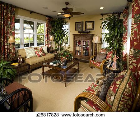 Contemporary Hawaiian Living Room View Large Photo Image Stock Photo - Contemporary Hawaiian Living Room. Fotosearch