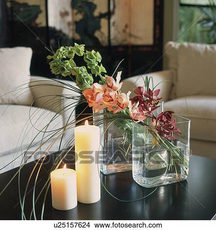 Picture - Flowers in Contemporary Living Room. Fotosearch