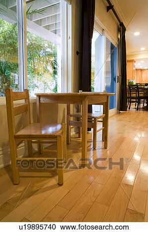 Stock Image - Children's TAble in Kitchen. Fotosearch