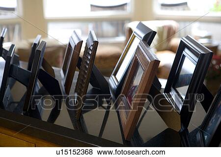 Stock Photo - Detail of standing picture frames.. Fotosearch