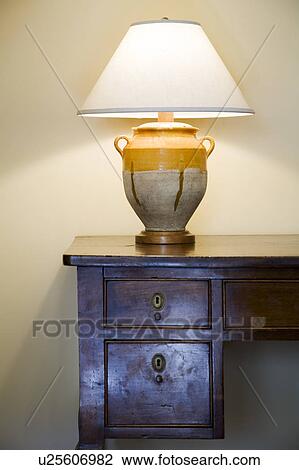 Old Wood Desk and Lamp View Large Photo Image Stock Image - Old Wood Desk and Lamp. Fotosearch