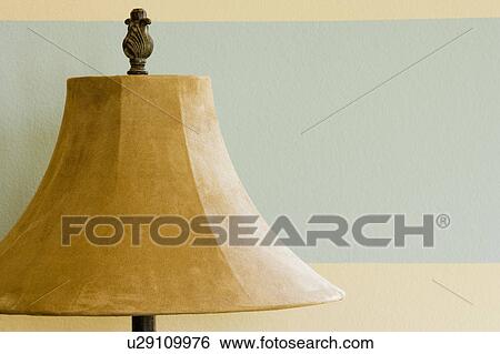 Stock Photograph - Tan Suede Lamp Shade. Fotosearch
