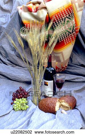 Bread grapes wheat and wine with Navajo blanket tapestry View Large Photo Image Stock Image - Bread grapes wheat and wine with Navajo blanket tapestry. Fotosearch