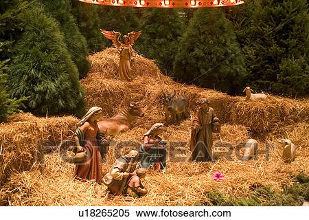 Cresche scene of the birth of Jesus in the manger View Large Photo Image Stock Photography - Cresche scene of the birth of Jesus in the manger. Fotosearch