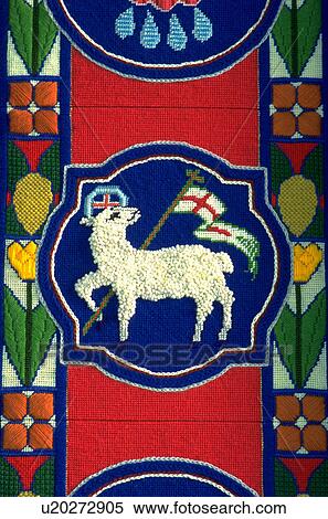 Lamb of God needle point tapestry at Olivet Church UCC. St Paul Minnesota USA View Large Photo Image Stock Photography - Lamb of God needle point tapestry at Olivet Church UCC. St Paul Minnesota USA. Fotosearch