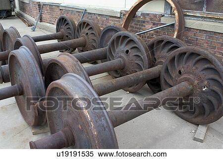 Railroad axle and wheel exhibit at the Minnesota Transportation Museums Jackson Street Roundhouse. St Paul Minnesota USA View Large Photo Image Stock Photography - Railroad axle and wheel exhibit at the Minnesota Transportation Museums Jackson Street Roundhouse. St Paul Minnesota USA. Fotosearch