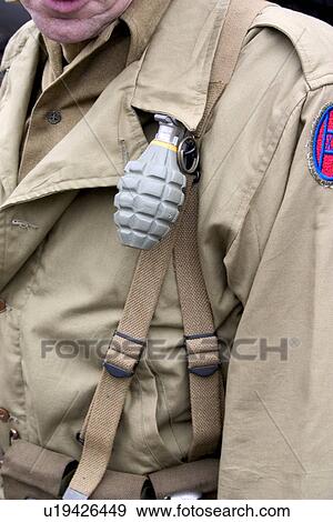 Stock Photo - Soldier wearing World War II uniform. Fotosearch