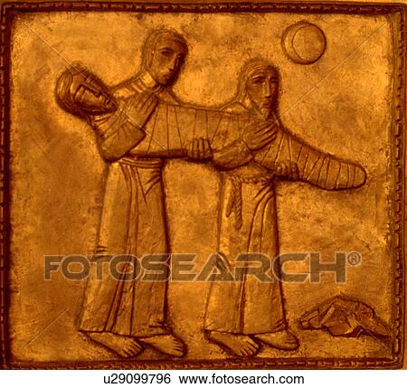 Stock Photograph - Stations of the Cross number fourteen Jesus carried away after death. Richfield Minnesota USA. Fotosearch