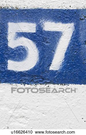 Stock Image - Appearance, Digits, Blue, Arrangement, 57. Fotosearch