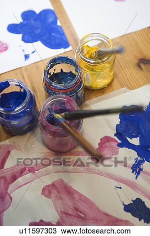 Stock Image - Assortment, Colorful, Bottle, Blue, Assembled. Fotosearch