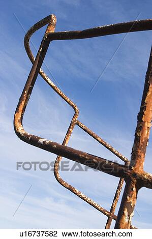 Stock Image - Attritions, Corroded, Close-Up, Blue Sky, Abrasions. Fotosearch