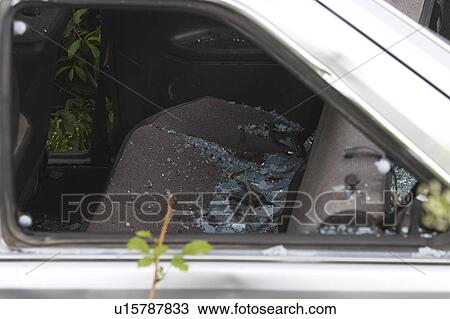 Stock Image - Automobile, Close-Up, Car, Broken, Accident. Fotosearch