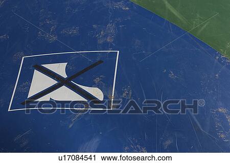 Stock Image - Ban, Blue, Caution, Close-Up, Day. Fotosearch