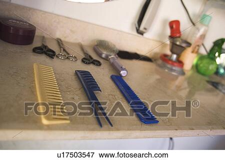 Barber Shop, Close-Up, Comb, Hair Salon, Hairbrush View Large Photo Image Stock Photo - Barber Shop, Close-Up, Comb, Hair Salon, Hairbrush. Fotosearch