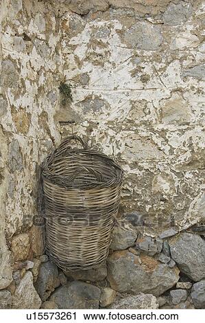 Stock Image - Basket, Corner, Cracked, Day, Hanging. Fotosearch