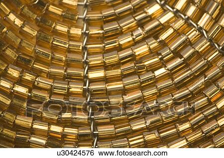 Stock Photograph - Bead, Close-Up, Craft, Full Frame, Golden. Fotosearch