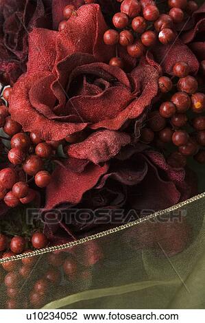 Stock Image - Berry, Flower, Fabric, Close-Up, Arrangement. Fotosearch