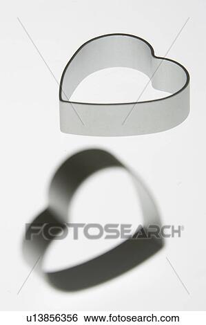 Stock Photograph - Black And White, Cut Out, Heart Shape, Indoors. Fotosearch