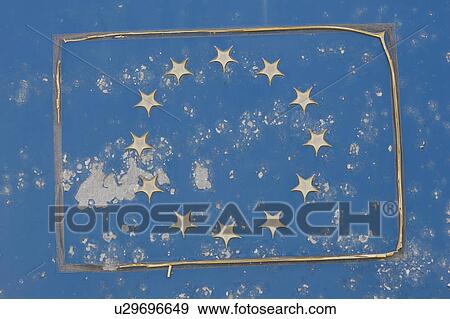 Stock Photo - Blue, Circle, Close-Up, Damaged, Day. Fotosearch