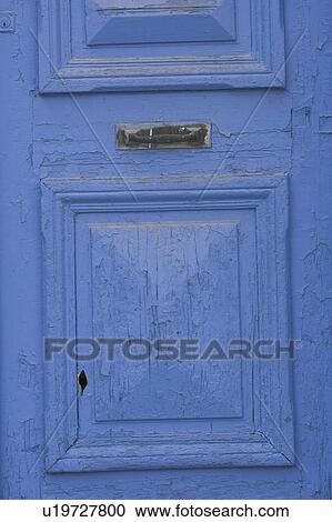 Stock Image - Blue, Closed, Close-Up, Day, Door. Fotosearch