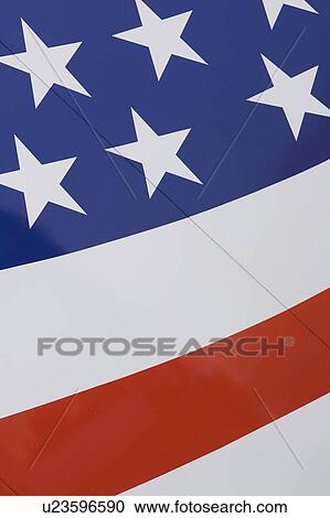 Stock Image - Blue, Full Frame, Day, Close-Up, American Flag. Fotosearch