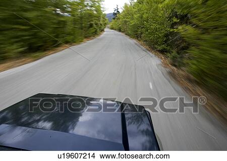 Picture - Blurred Motion, Driveway, Car, Bonnet, Automobile. Fotosearch