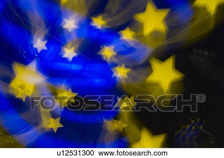 Stock Image - blurry, logo, sign, reflection, dark, black. Fotosearch