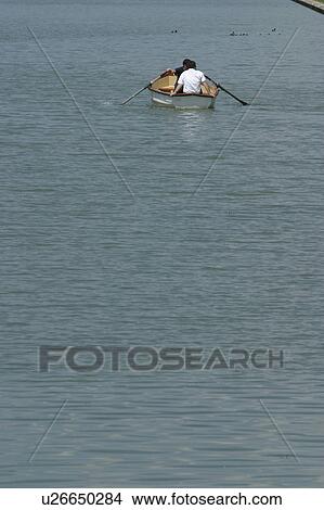 Picture - boat, body of water, marine, rippling, ripple, serene. Fotosearch