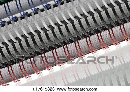 Stock Image - books, literature, spiral, binding, spiral binding, coil. Fotosearch