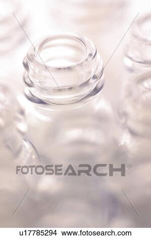 Picture - bottles, glass, close-up, clear, transparent, display. Fotosearch