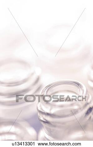 Stock Image - bottles, glass, close-up, clear, transparent, display. Fotosearch