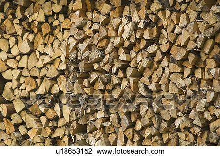 Stock Image - Brown, Close-Up, Day, Firewood, Full Frame. Fotosearch