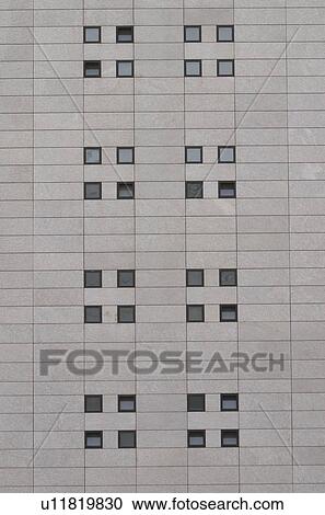 Stock Image - building, outdoors, windows, glass, walls, complex. Fotosearch