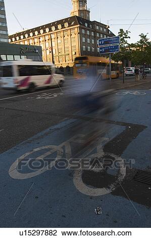 Stock Image - Buildings, Bus, Day, Outdoors. Fotosearch