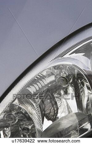 Stock Image - Car, Close-Up, Day, Domestic Car, Headlight. Fotosearch