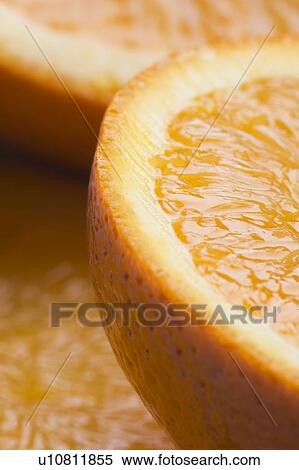 Stock Photography - Citrus Fruit, Close-Up, Cross Section, Fruit, Indoors. Fotosearch