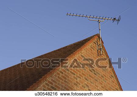 Clear Sky, Blue, Building Structure, Building Exterior, Brick Wall, Antenna View Large Photo Image Stock Photograph - Clear Sky, Blue, Building Structure, Building Exterior, Brick Wall, Antenna. Fotosearch