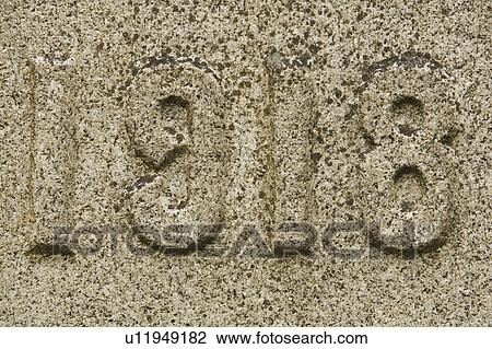 Stock Image - Close-Up, Ancient, Carved, Artwork, Artistic, 1918. Fotosearch