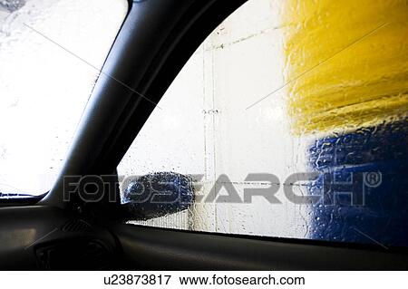 Stock Photo - Close-Up, Blue, Cleaning, Car Wash, Car, Automobile. Fotosearch