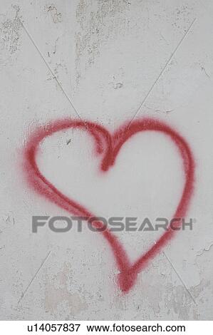 Stock Photo - Close-Up, Damaged, Day, Graffiti, Heart Shape. Fotosearch