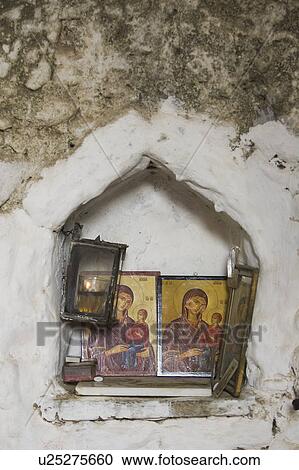 Stock Image - Close-Up, Lantern, Jesus Christ, Indoors, Altar. Fotosearch