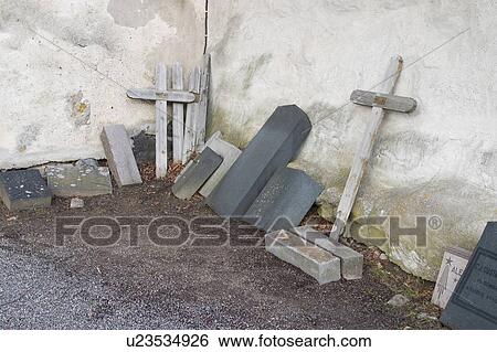 Stock Photograph - cross, tomb, burial, tombstone, stone, grave. Fotosearch
