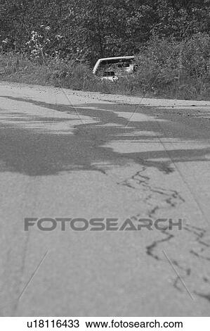 Day, Afternoon, Damaged, Car, Black And White, Accident View Large Photo Image Stock Image - Day, Afternoon, Damaged, Car, Black And White, Accident. Fotosearch
