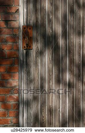 Stock Photo - door, entrance, exit, wood, wooden, metal. Fotosearch