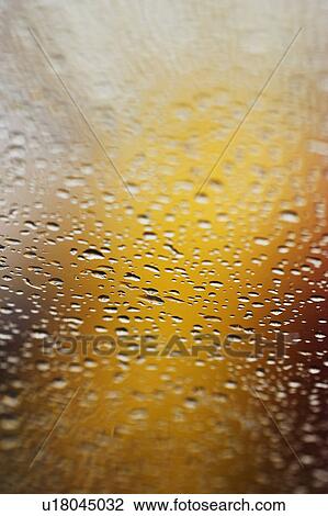 Stock Image - glass, water, blurry, frost, blue, focus. Fotosearch