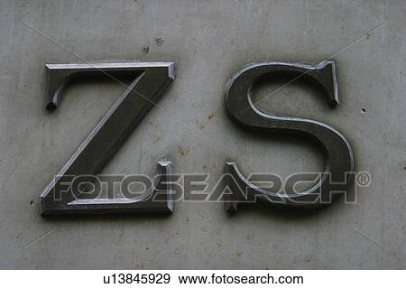 Stock Photo - inscription, close-up, alphabets, uneven, cement, surface. Fotosearch